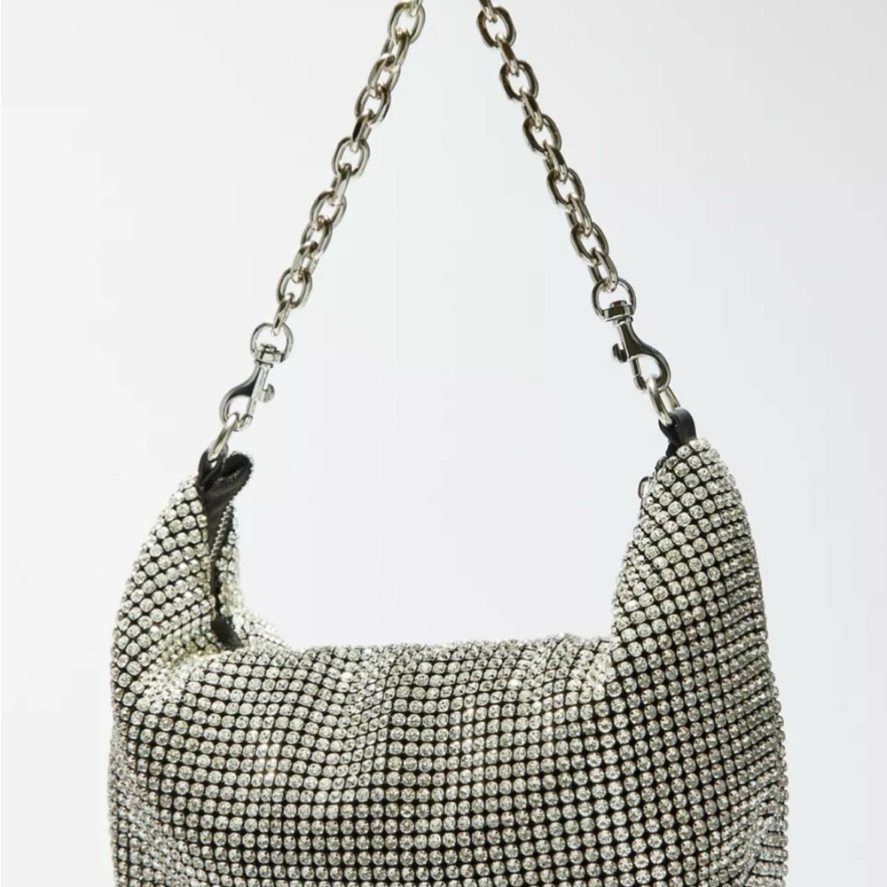 Urban Outfitters Silver Shoulder Bag with Chain Strap